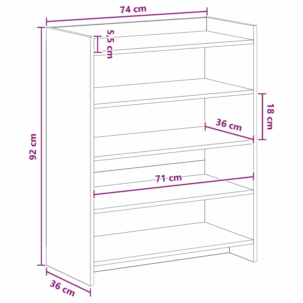 Mobile per scarpe Sonoma grigio 73,5 x 36 x 92 cm 8011320
