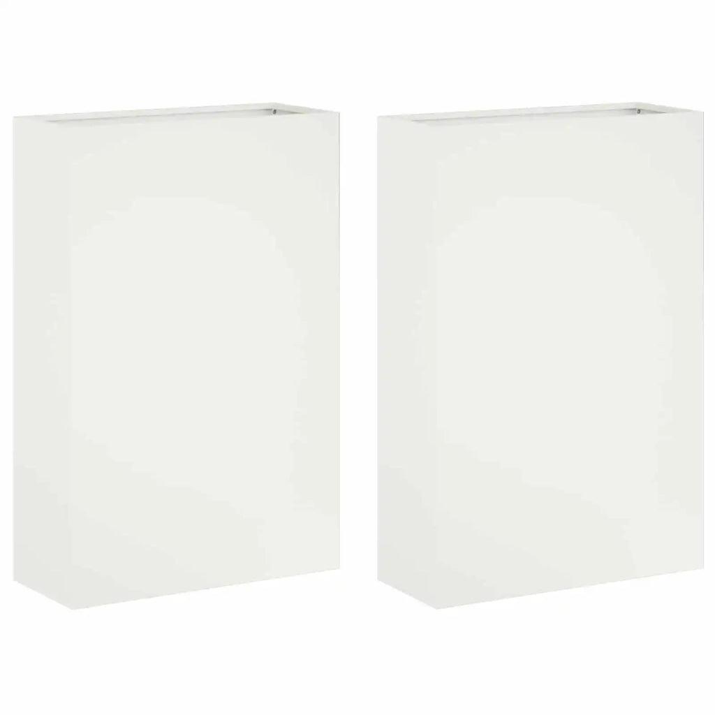 Vaso da giardino 2 pz Bianco 40 x 20 x 75 cm 8005431