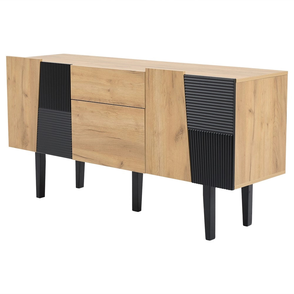 Mobile TV con Vano Contenitore ¨C MINIMAL ¨C Legno Massello, Supporto per TV 60 Pollici