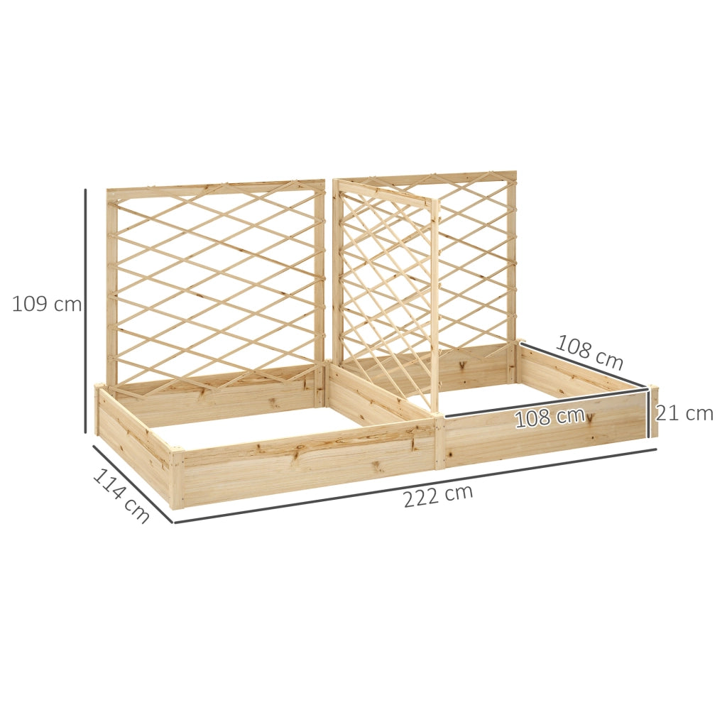 Fioriera con 3 griglie modulare ¨C Minimal ¨C 222x114x109 cm effetto legno naturale