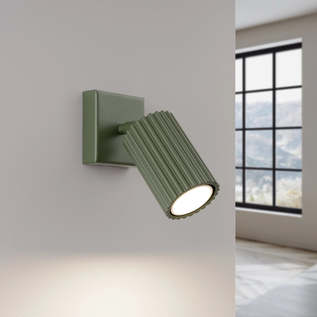 Applique Pure Lume GRAVIO verde oliva orientabile GU10