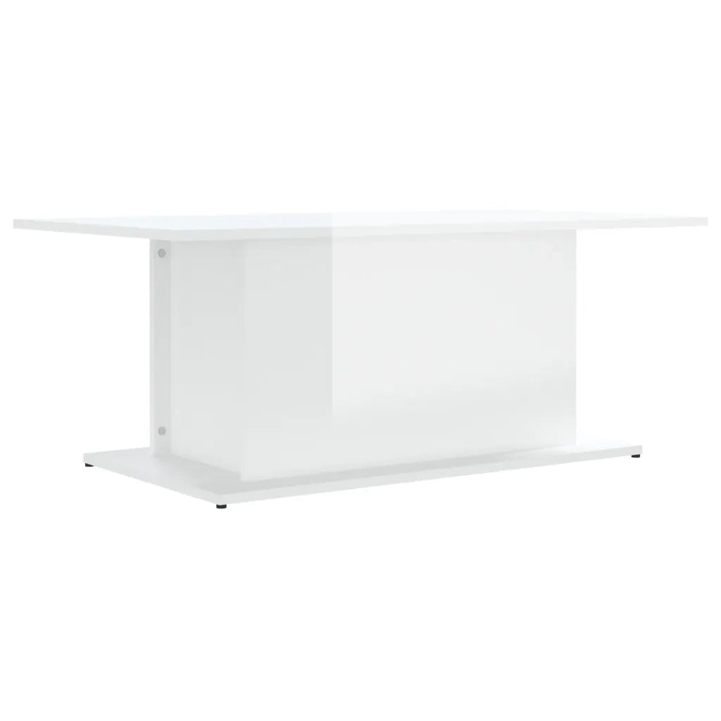 Tavolino da salotto | Tavolino da caff¨¨ | Tavolino da Soggiorno Bianco Lucido 102x55,5x40 cm in Truciolato
