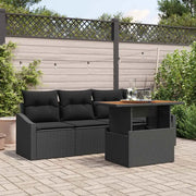 Set Divano da Giardino con archiviazione 5 pcs Nero Poly Rattan 3358508
