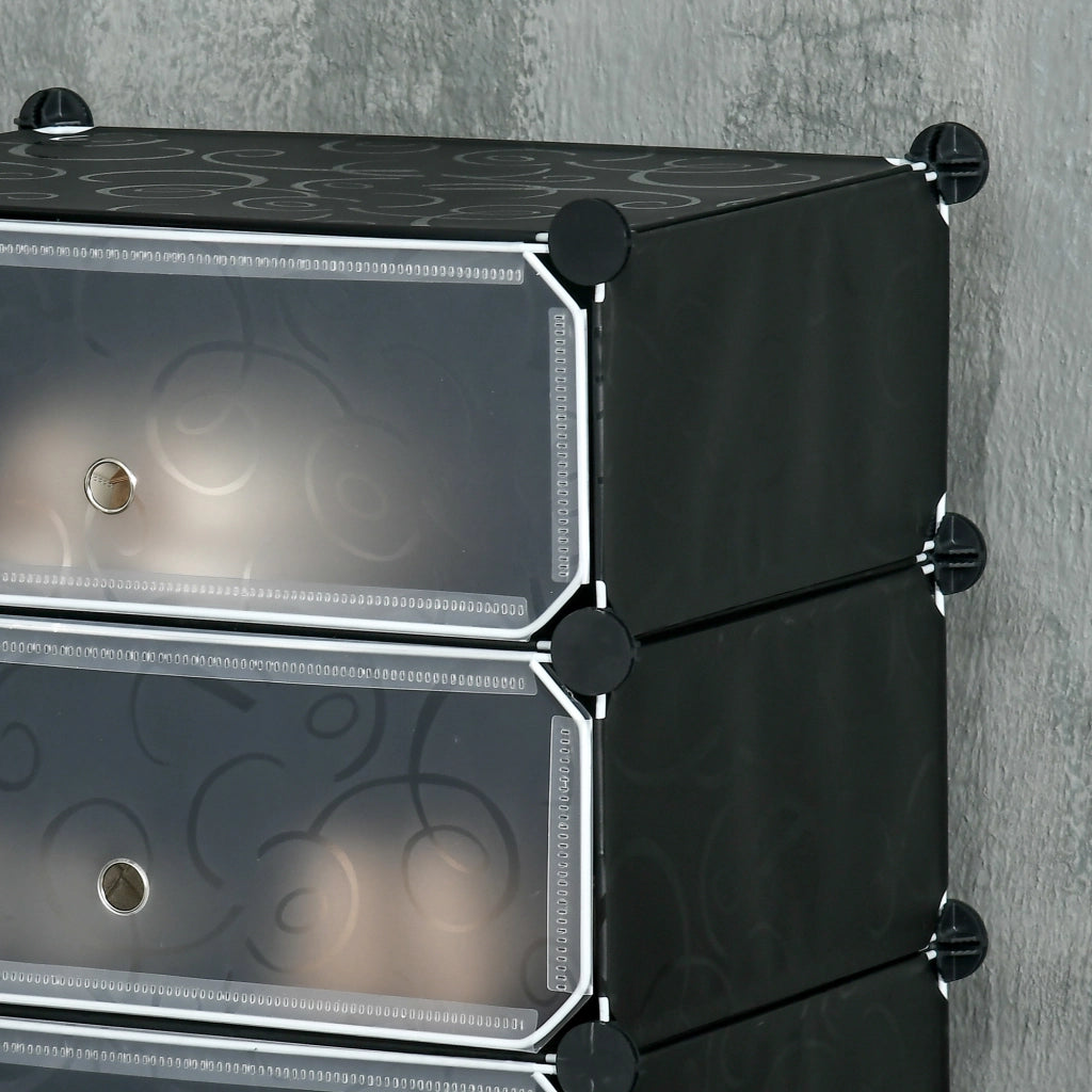 Scarpiera modulare 6 cubi impilabili ¨C zephmum ¨C nero