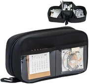 Borsa di studio grande capacità - 3 contenitori - Nero - Polyester