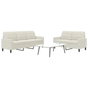 Set di Divani 2 pz con Cuscini Crema in Velluto