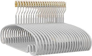 Hanger anti-slip 10 pezzi - Organizzazione dell'abbigliamento - Senza protuberanza sulle spalle - Risparmio di spazio - Grigio