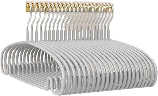 Hanger anti-slip 10 pezzi - Organizzazione dell'abbigliamento - Senza protuberanza sulle spalle - Risparmio di spazio - Grigio