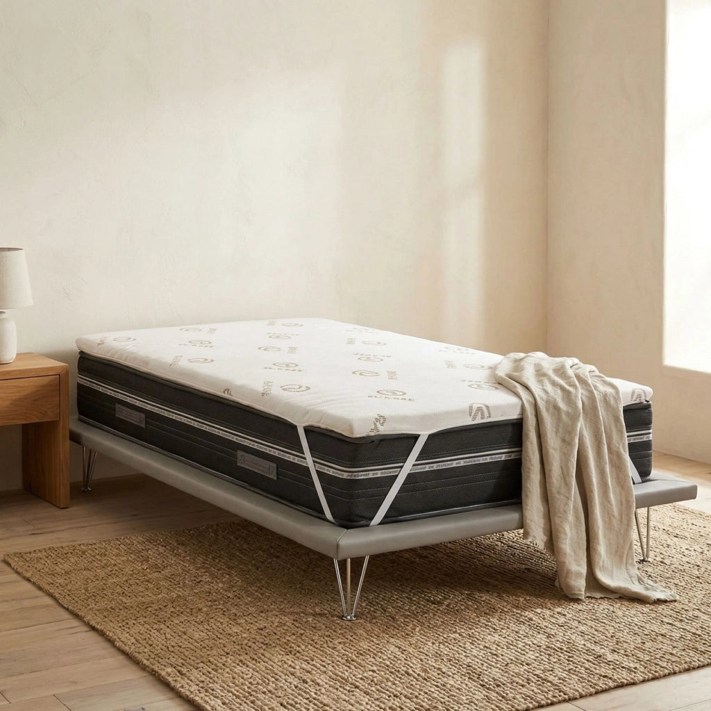 Ando, Topper Singolo Sfoderabile Made in Italy, 190x80x5h cm Bianco