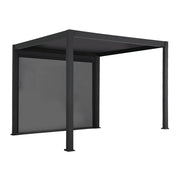 Pergola bioclimatica 3x3m in alluminio v2 + tenda 3m, antracite