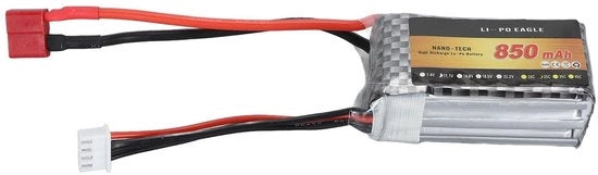 Batteria Lipo Leggera 850 mAh 11,1V 25C - Batteria al Polimero di Litio - Connettore T - Prevenzione di Sicurezza - Durata della Batteria Allungata - Sostituzione Facile - Batteria al Litio