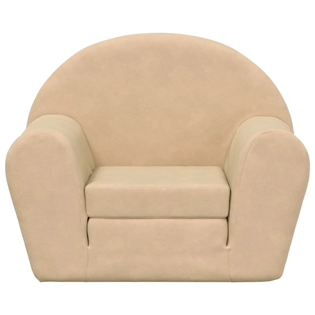 Divano Letto per Bambini-Sofa Letto-Daybed-Divanetto Crema in Morbido Peluche 695321