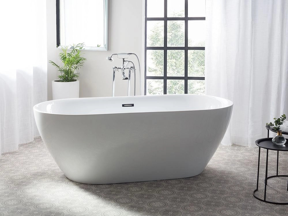 Vasca da Bagno Bianco Freestanding 150 cm in Acrilico Sanitario Moderna