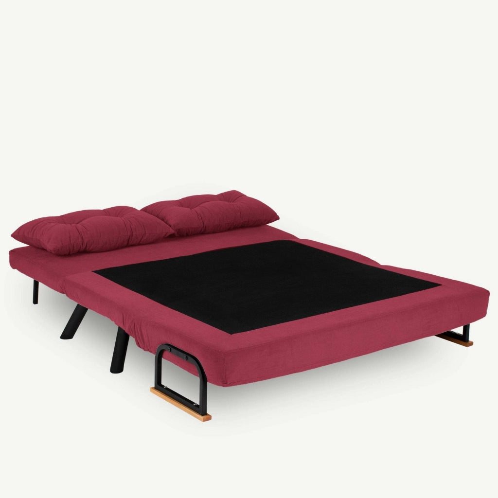 Calvin, Divano Letto 2 Posti Contenitore, 133x78 cm Rosso
