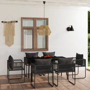 Set Mobili da Pranzo per Giardino 7 pz Nero cod mxl 42241