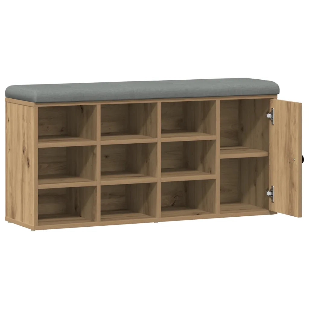 vidaXL Panca Porta Scarpe Rovere Artigianale 102x32x50 cm Truciolato