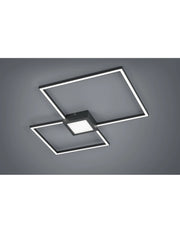 Plafoniera Hydra Doppio Quadrato Led 28w Antracite L65 cm Dimmerabile Trio Lighting