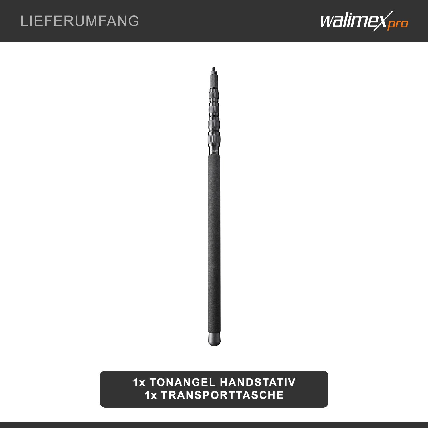 asta microfonica MicPipe (adatta per microfoni, lunghezza massima 3 m, inclusa guida per cavi da 7 mm al massimo)