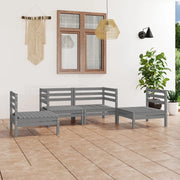 Set Divani da Giardino 4 pz Grigio in Legno Massello di Pino 3082524