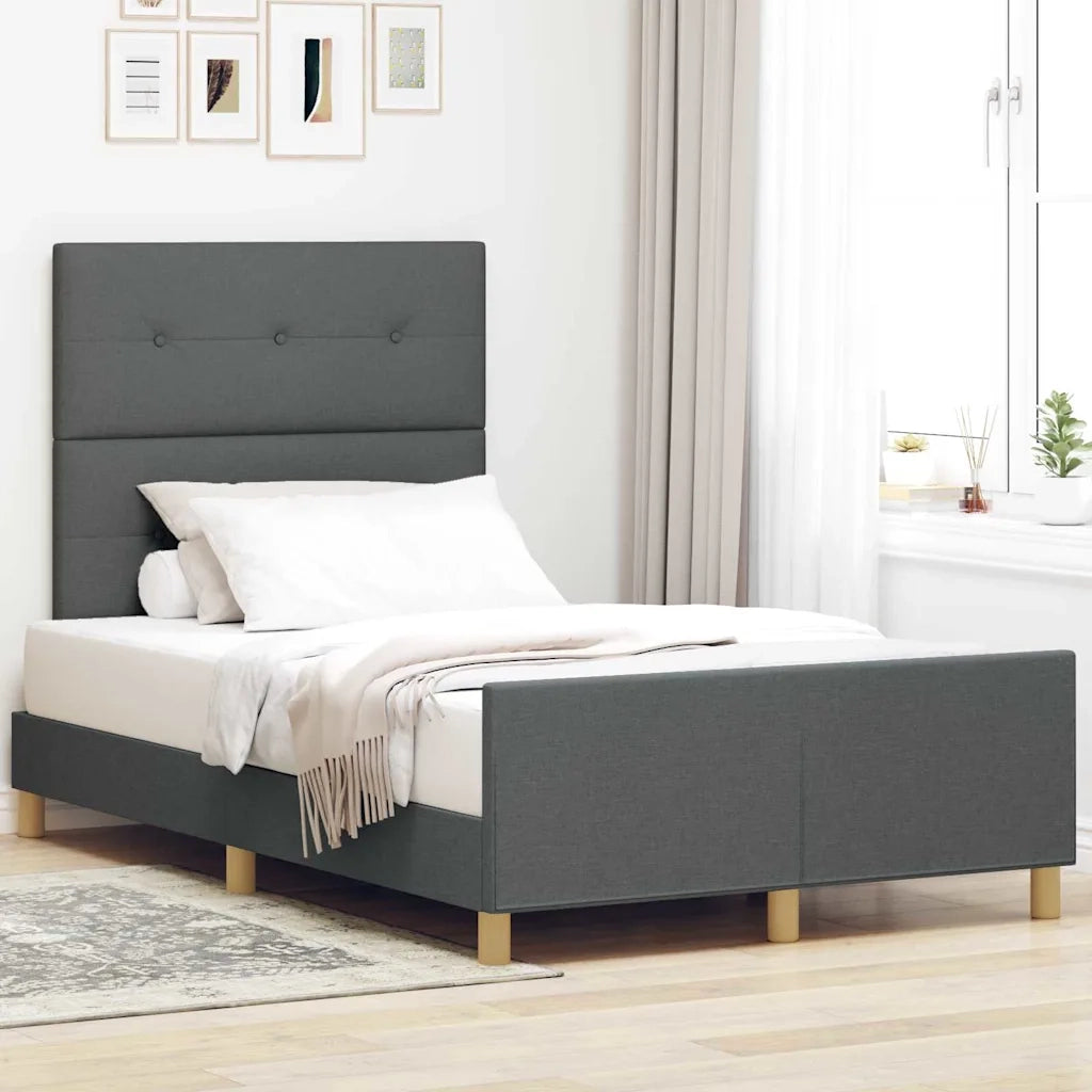 Struttura del letto Grigio scuro 120 x 190 cm Tessuto 3344712