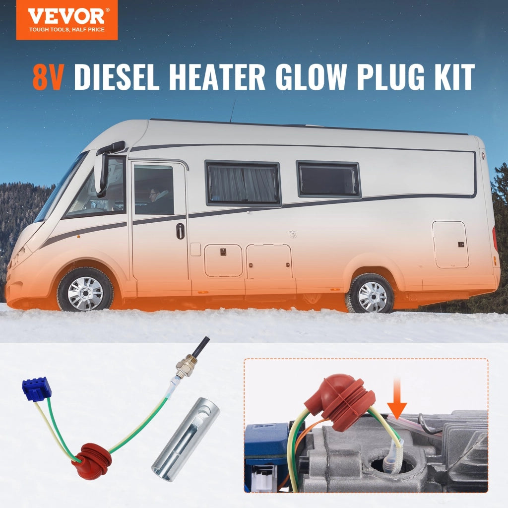 Kit Candelette in Ceramica per Riscaldatore Diesel 2/5/8 kW 8V 85W con Strumento di Rimozione per Officina e Fai da Te