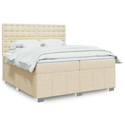 Giroletto a Molle con Materasso Crema 200x200 cm in Tessuto 3294094