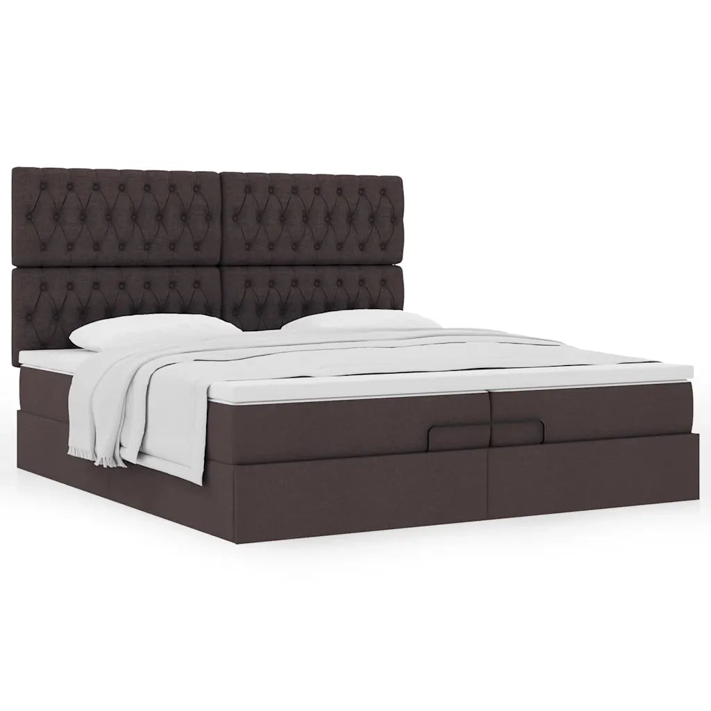Struttura Letto Pouf con Materassi 200x200 cm in Tessuto 3313268