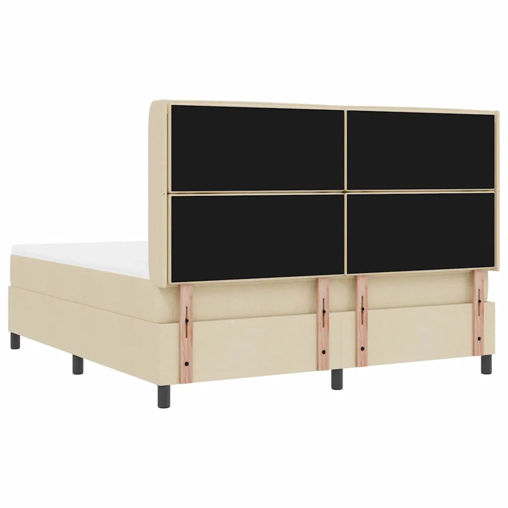 Letto a Sorgente LED con materasso Crema 180 x 200 cm Tessuto 3343460