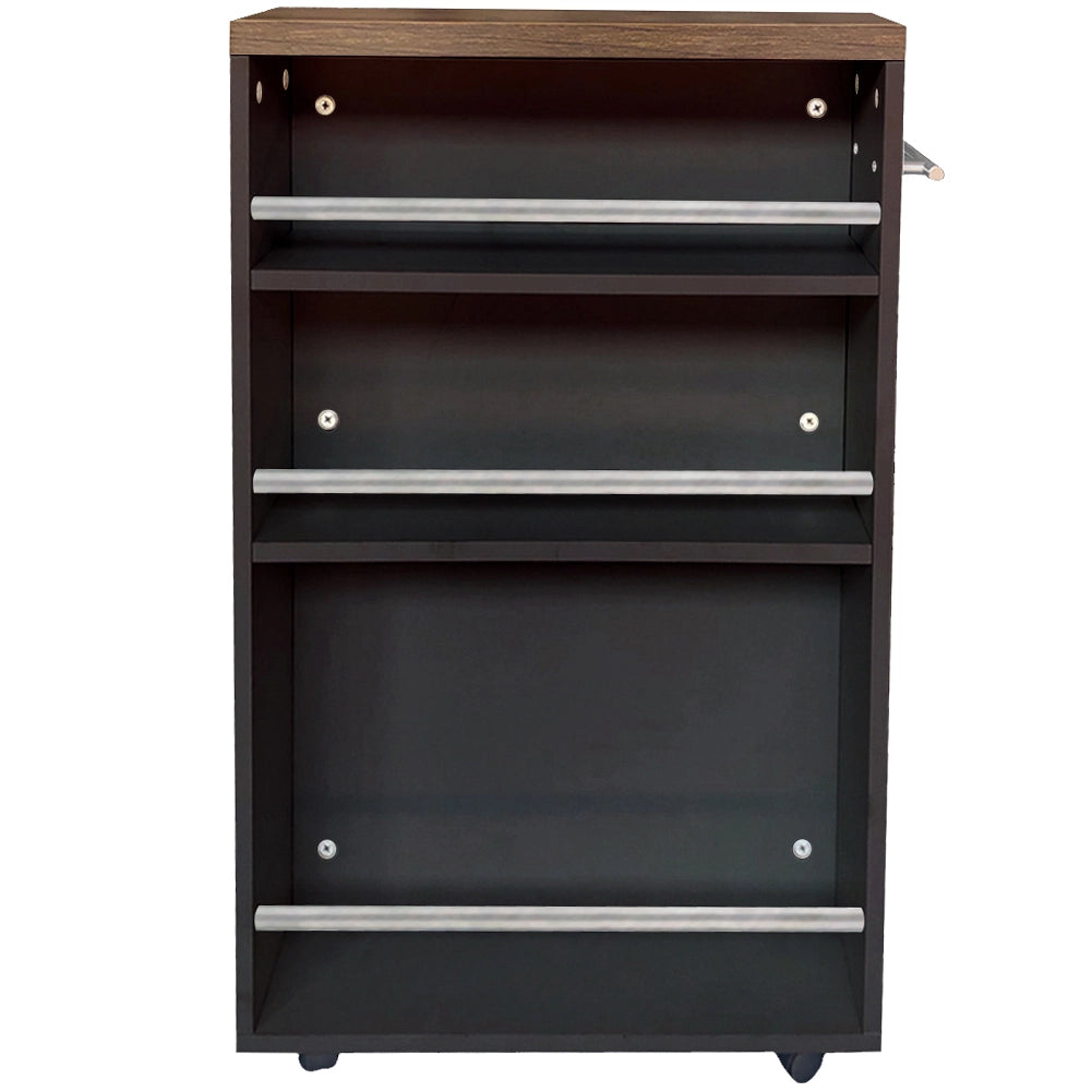 Carrello Portaoggetti Cucina Slim Salvaspazio Nero Industrial Multiuso con Ruote