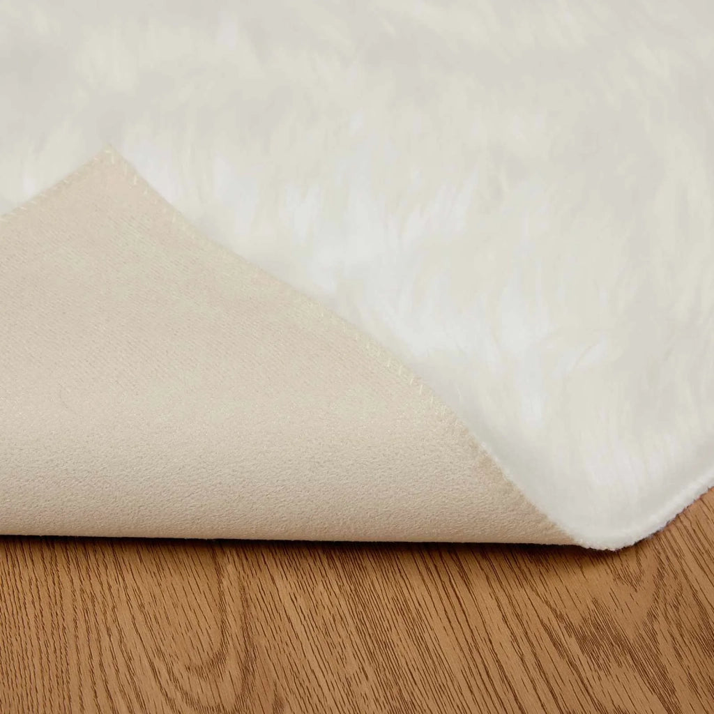 Tappeto in finta TAFALLA Bianco 80 x 200 cm Poliestere 42021457