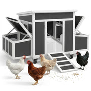 Pollaio in Legno per Galline con Nidi ¨C zephmum ¨C Grigio Scuro 100x60x80