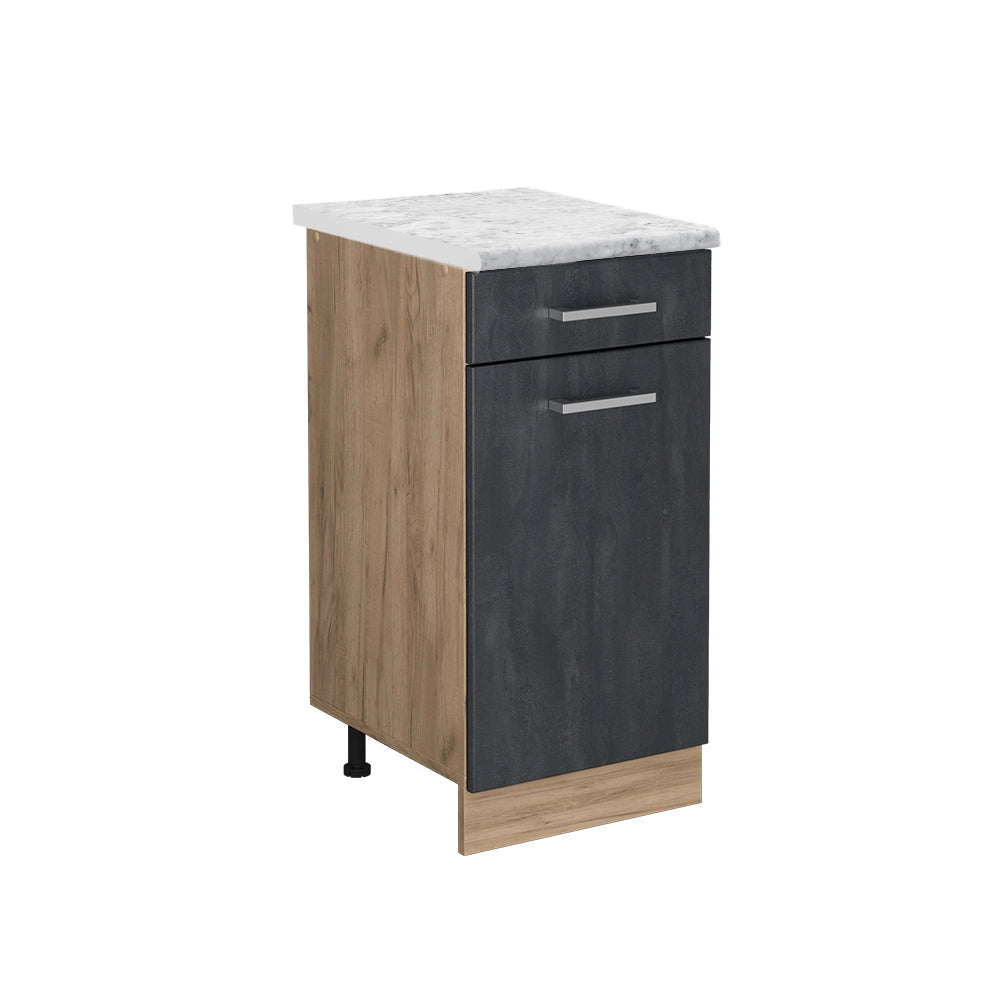 Vicco Mobiletto base per cucina Calcestruzzo nero 40 cm PL Marmo