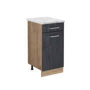 Vicco Mobiletto base per cucina Calcestruzzo nero 40 cm PL Marmo