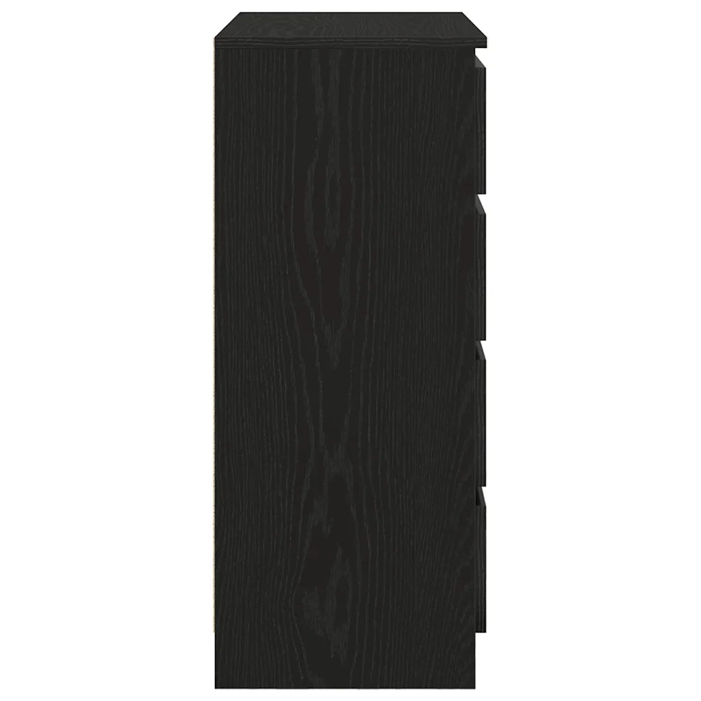 Credenza con Cassetti Rovere Nero 71x35x84 cm Legno Multistrato 861581