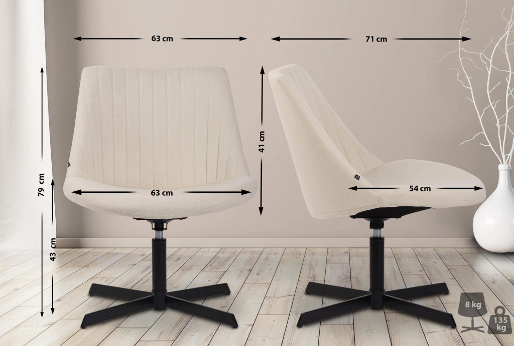 Sedia da Lounge Granby crema