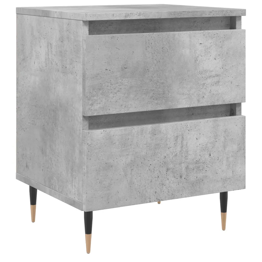 Comodino Grigio Cemento 40x35x50 cm in Legno Multistrato 826868