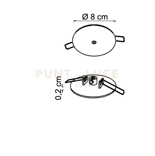 BASE-1 INC B BASI INCASSO  per sospensione, base rotonda bianco opaco 1 punto luce