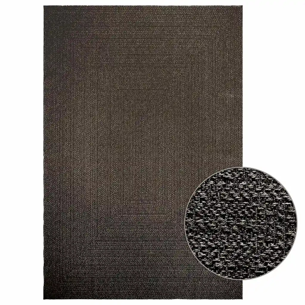 Tappeto ZIZUR Antracite 200x290 cm Aspetto Iuta Interni Esterni