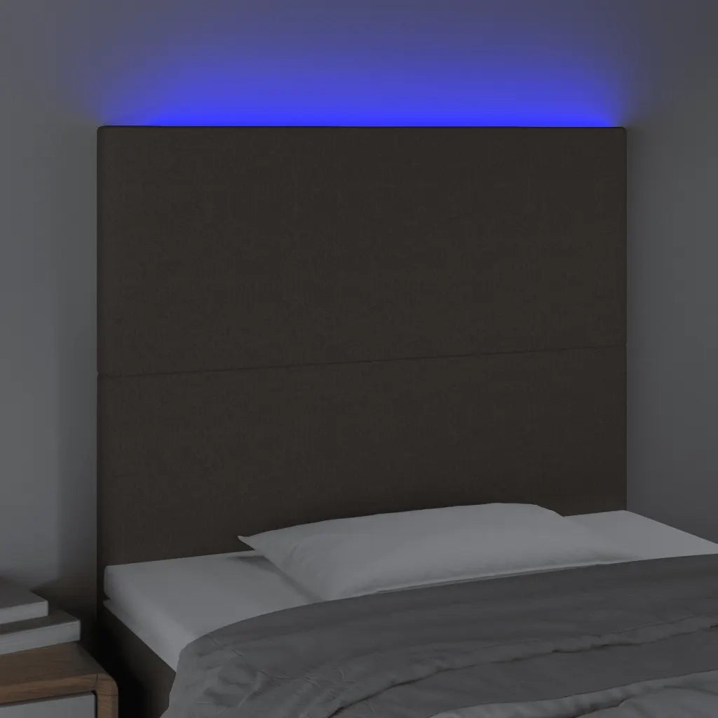 Testiera | Testata a LED tortora 90x5x118/128 cm in Tessuto