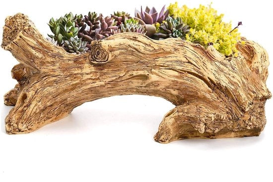 Bacino per Piante Vintage in Legno di Hars - Adatto per Esterno/Interno - Fissaggio per Scarico - Supporta Piante Grasse e Alberelli - Resistente alle Intemperie - Vaso per Fiori