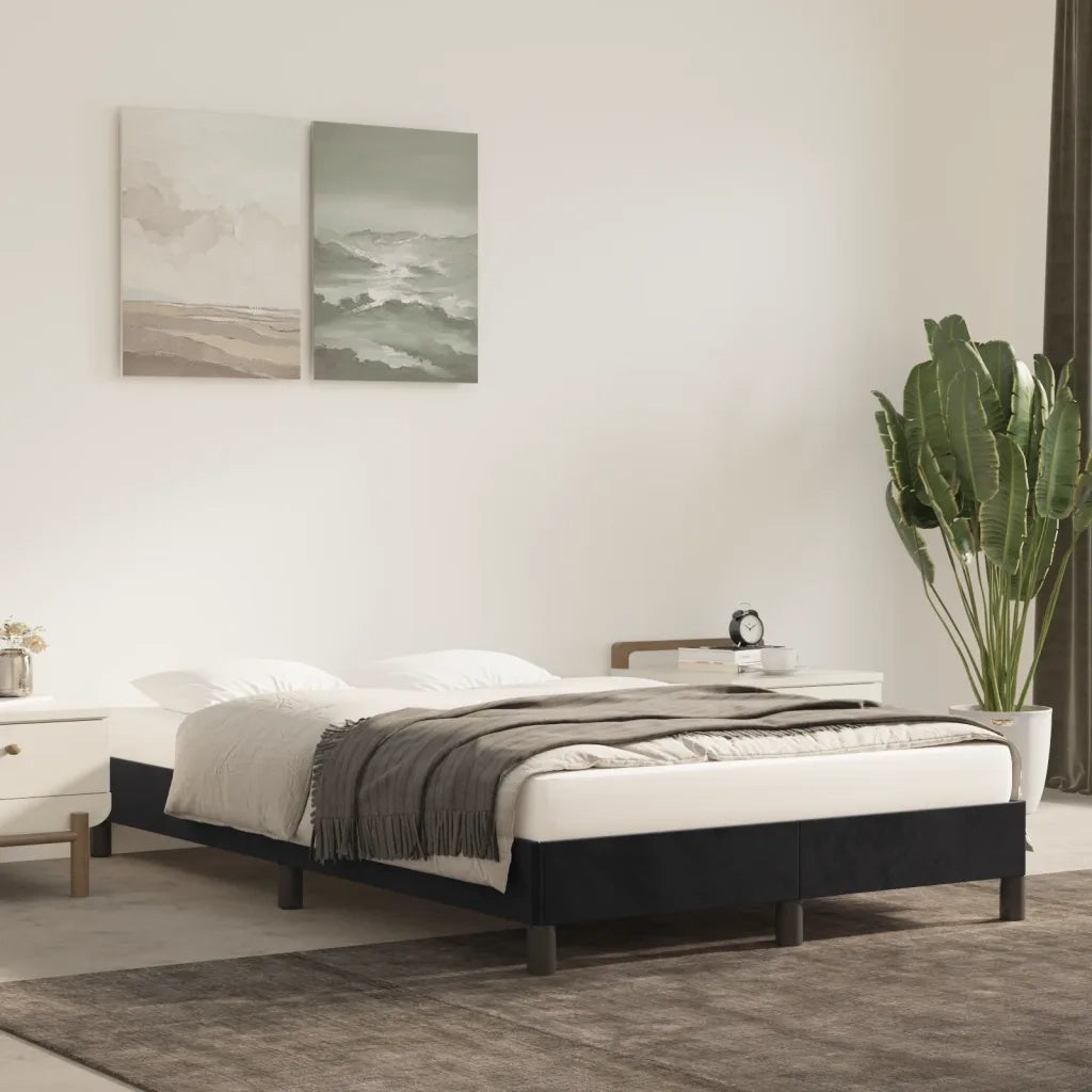 Giroletto senza Materasso Nero 120x190 cm Velluto