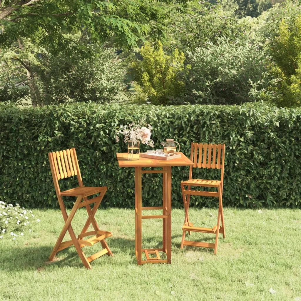 Set da Bar per Esterni 3 pz | Set Salotto da Giardino in Legno Massello di Acacia