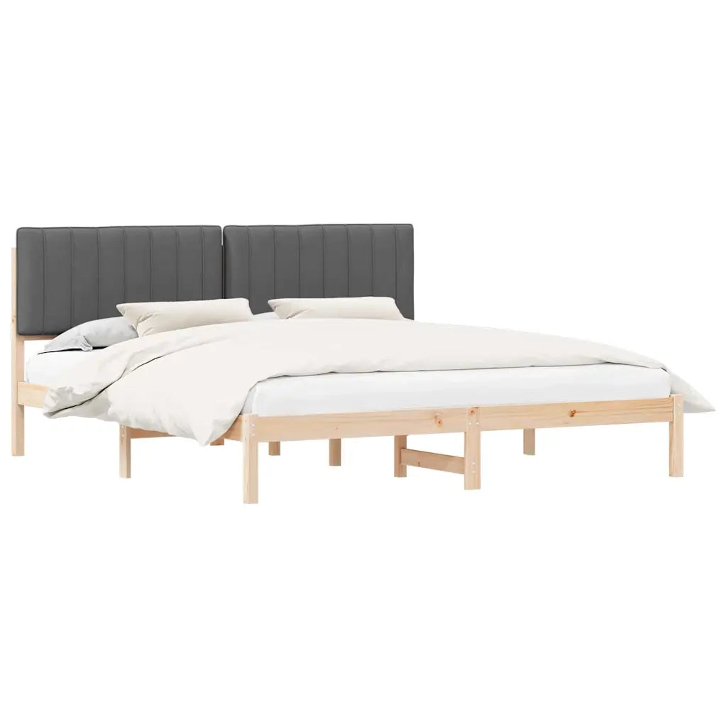 Letto con Testiera Rivestita Grigio scuro 180 x 200 cm 878030