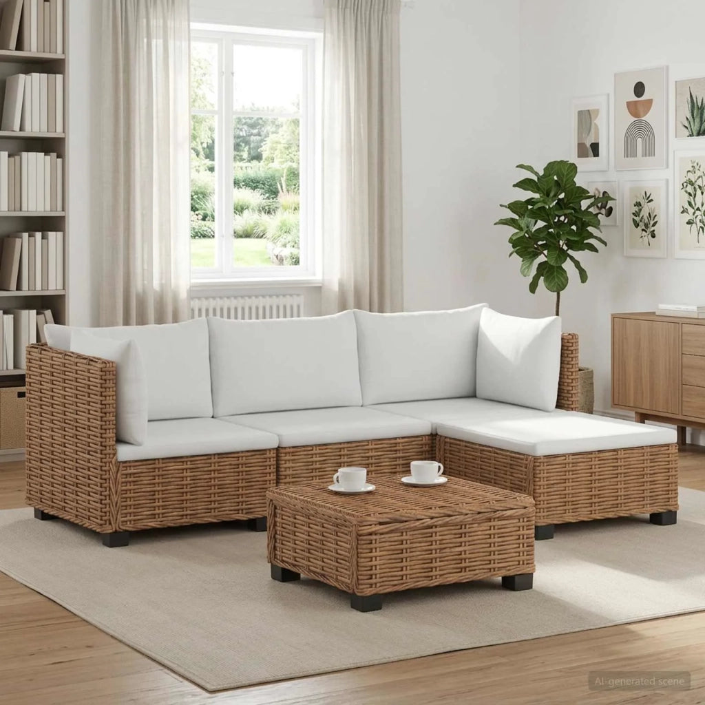 5 pz Set Lounge in Rattan con Cuscini GENDT Rattan naturale 3429848