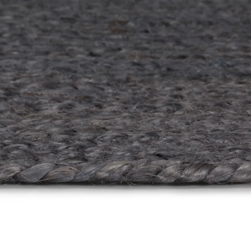 Tappeto del soggiorno | Tappeto Lavorato a Mano in Juta Rotondo 150 cm Grigio Scuro