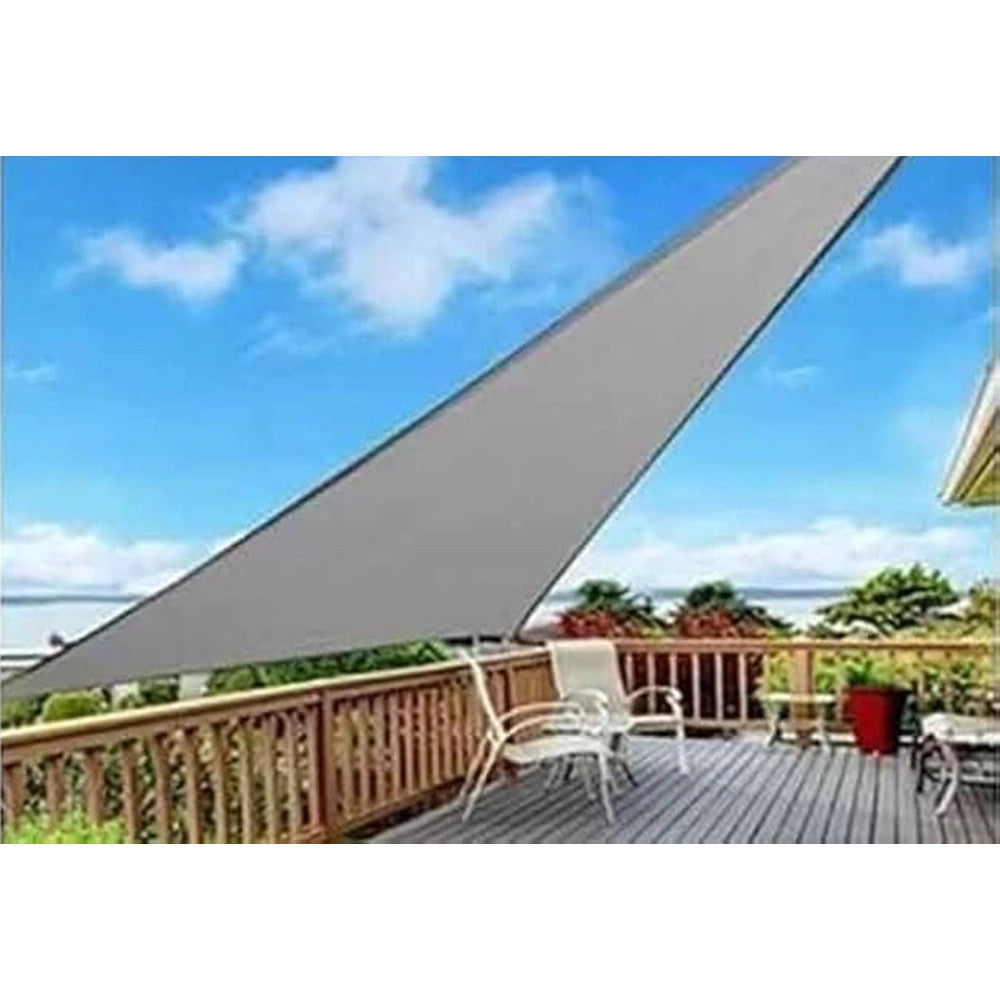 Trade Shop - Tenda Vela Ombreggiante Parasole Da Esterno Terrazze Giardino Triangolare 4 X 4 X 4 Mt - Grigio