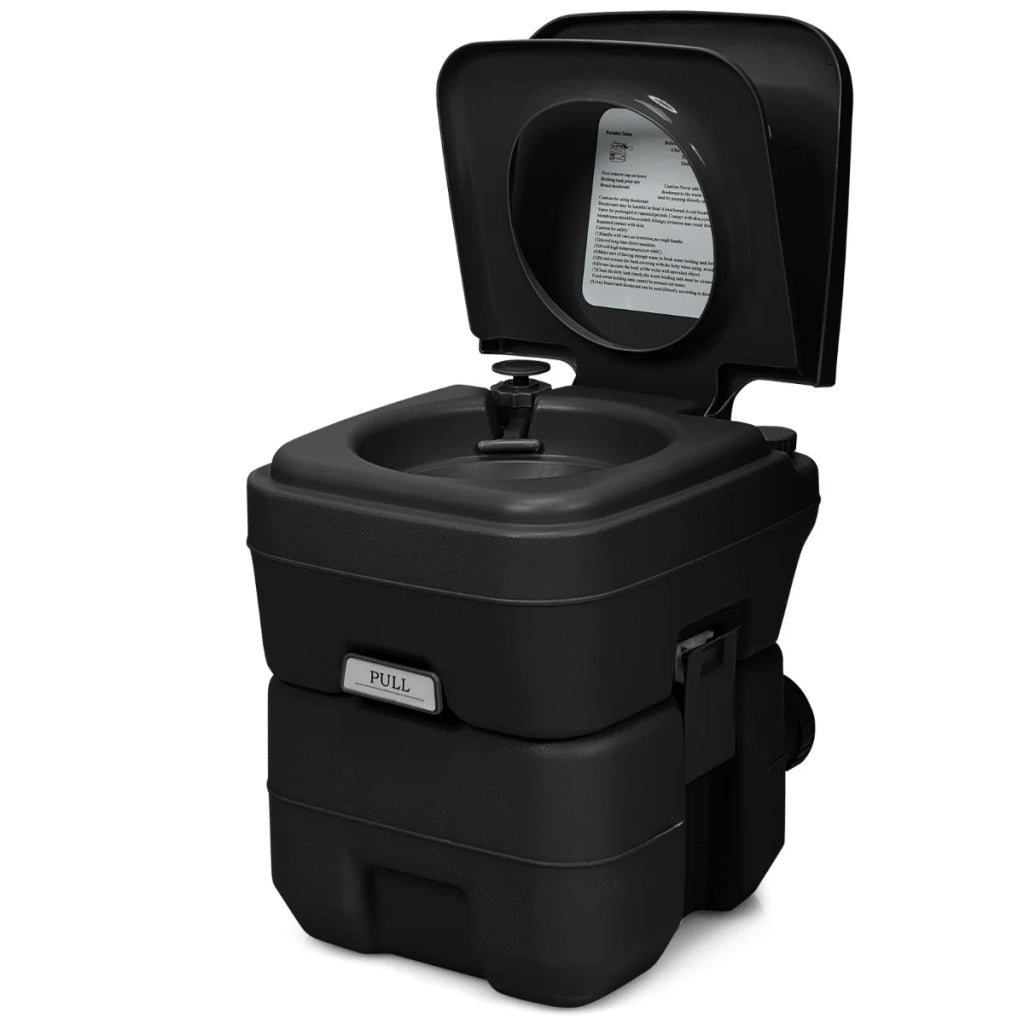WC chimico portatile 36 x 42 x 36 cm pratico e leggero serbatoio da 20 litri a tenuta stagna in HDPE nero 20_0014729
