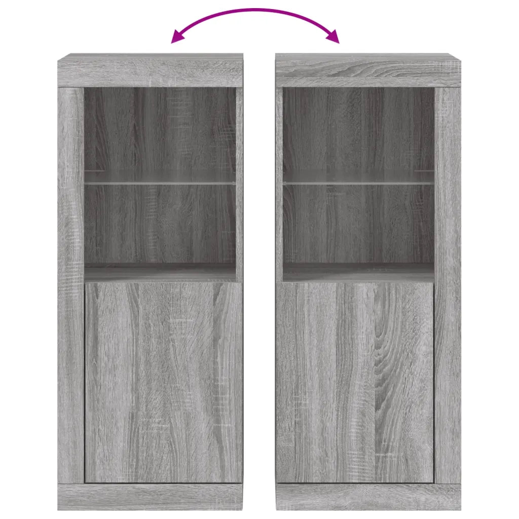 Credenza | Madia | Buffet da pranzo | Armadio da pranzo con Luci LED Grigio Sonoma 41x37x100 cm