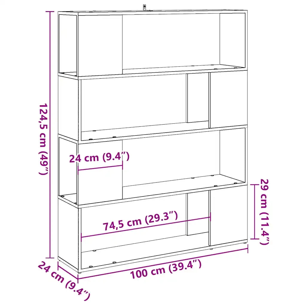 vidaXL Libreria/Divisorio in Legno Vecchio 100x24x124,5 cm
