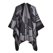 Nuovo scialle da donna, elegante mantellina in cashmere spesso con spacco